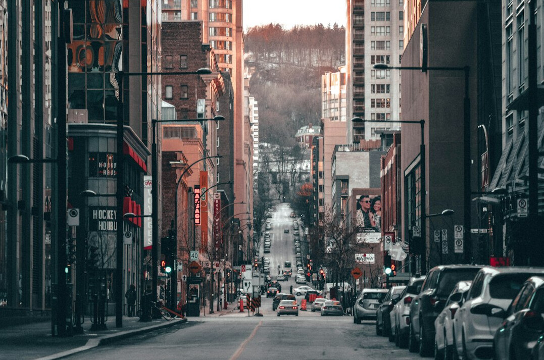 Documentary street scene in a Canadian city